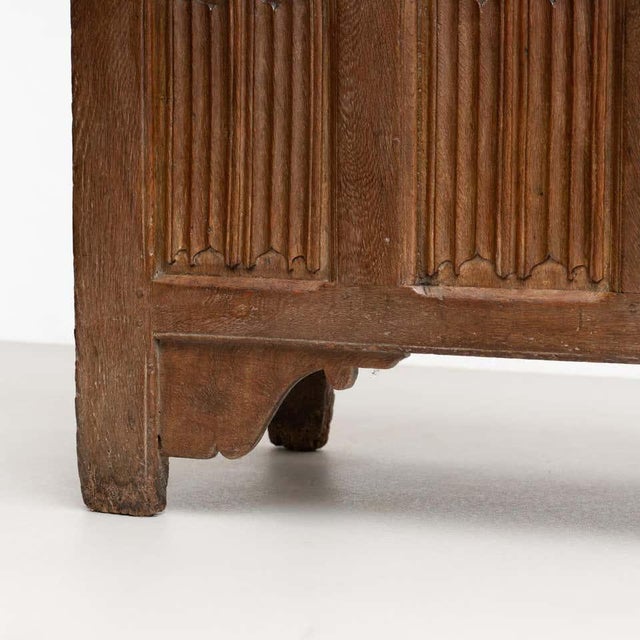 Wood Antique Gothic Chest in Wood For Sale - Image 7 of 18