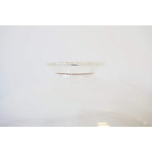 White and Transparent Clear Art Glass Urn Form Vase For Sale - Image 10 of 12