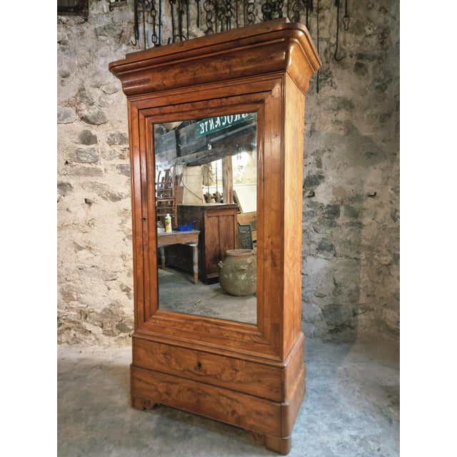 Antique French Louis Philippe Wardrobe in Elm and Oak, 1800s For Sale - Image 11 of 16