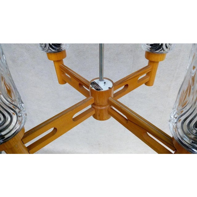 Vintage Type 7141/410 Chandelier by Drevo Humpolec for Inva Litomerice, 1970s For Sale - Image 6 of 11