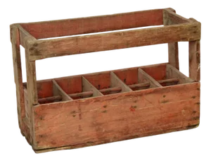 Anitque French Wooden Bottle Crate, 1900s