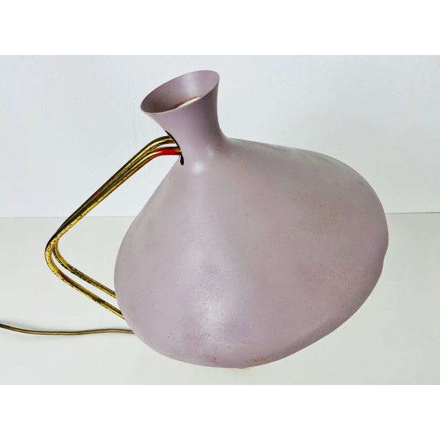 Purple Italian Brass and Violet Table Lamp, 1960s, Italy For Sale - Image 8 of 10