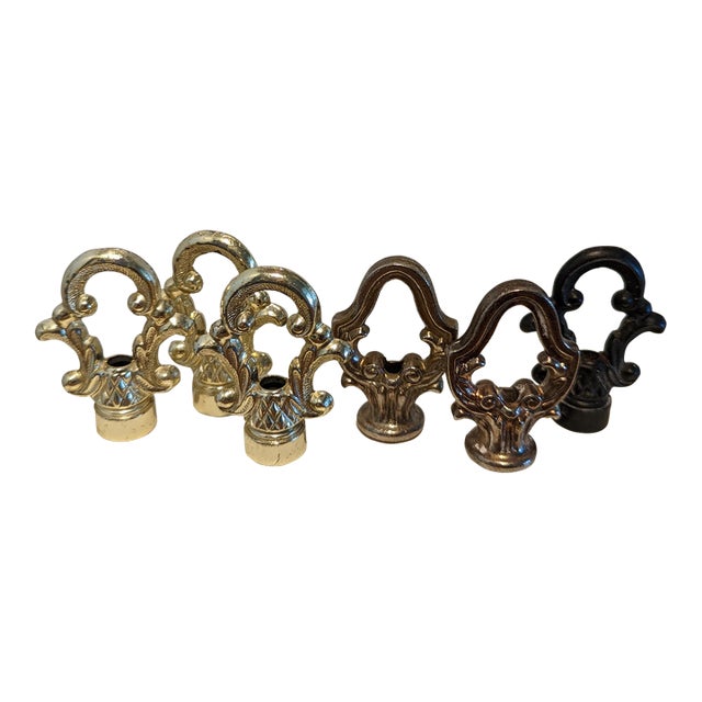 Vintage 80's End Cap Finial Hooks Variety of Finishes - Set of 6 For Sale