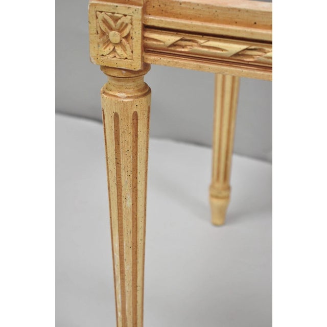 Vintage French Louis XVI Style Pink Marble Top Low Drinks Side Tables - A Pair For Sale - Image 15 of 16