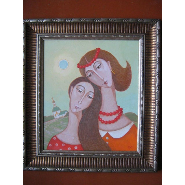 *** ABOUT THIS PAINTING *** * TITLE: ""Girlfriends"" * ARTISTS: Kalebets Valery * SIZE: 45x35 cm/'17.71x13.77 inches' *...
