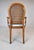Wood Vintage French Louis XVI Style Cane Back Accent Armchair For Sale - Image 7 of 11