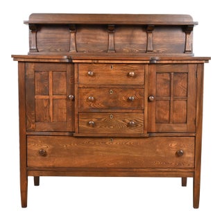 Stickley Brothers Antique Mission Oak Arts & Crafts Sideboard, Newly Refinished For Sale