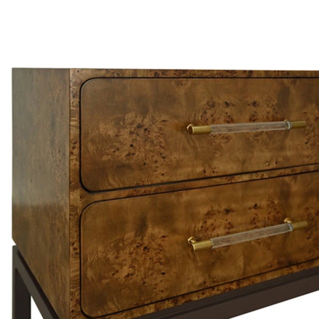 Matthew Izzo Home Etta Dark Burl Wood Four Drawer Chest For Sale In New York - Image 6 of 9