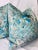 Transitional Printed Velvet in Aqua 22” Pillows-A Pair For Sale - Image 3 of 6