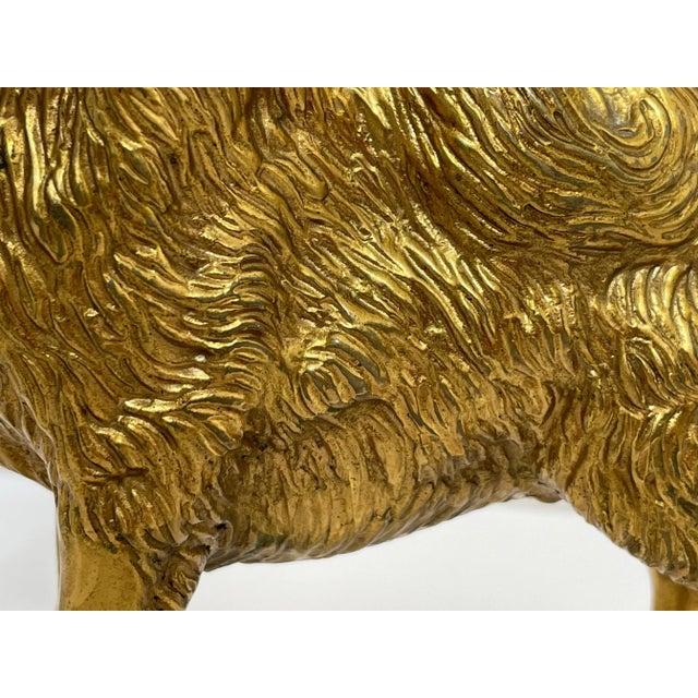 Bronze Small Traditional Early 20th Century English Gilt Bronze Spitz Dog Car Mascot Figurine For Sale - Image 8 of 12