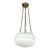 Mid 20th Century Restored White Glass Bowl Brass Chain Pendant Light For Sale