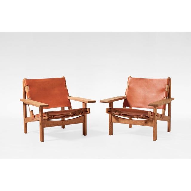 Cognac Leather Model 168 Hunters Lounge Chairs by Kurt Østervig for K.P. Møbler, Denmark, 1960s, Set of 2 For Sale - Image 5 of 5