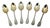 Silver-Gilded Teaspoons with Handles, Set of 6 For Sale