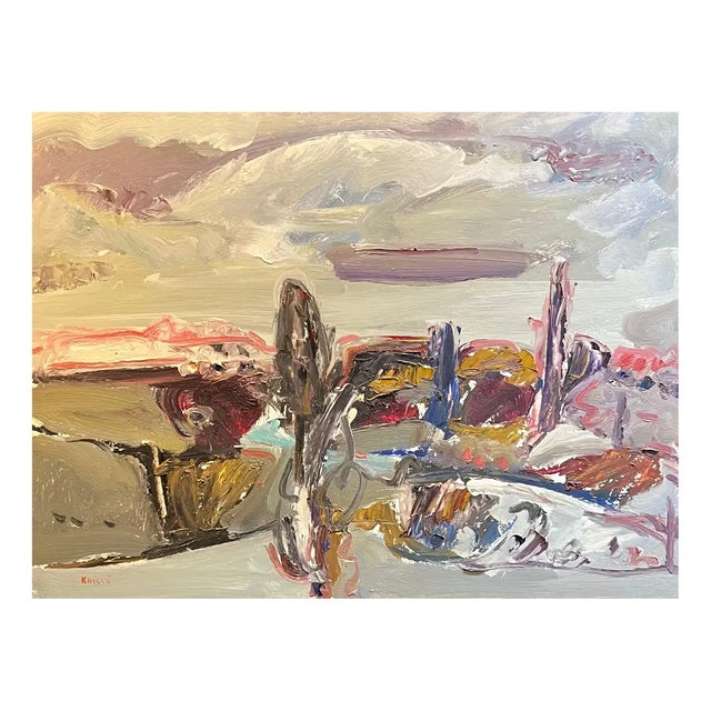 Jean Krille, Landscape 126, Oil on Masonite For Sale
