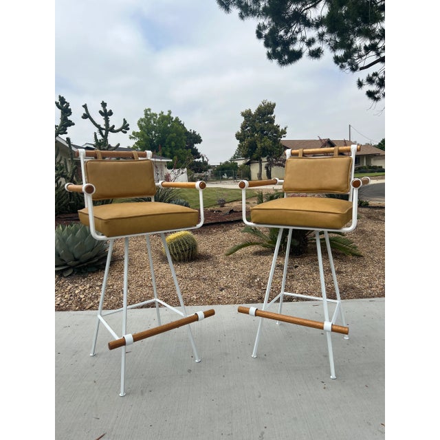 We have for your consideration a Pair of mid century modern barstools manufactured by Inca products. Stools can be used as...