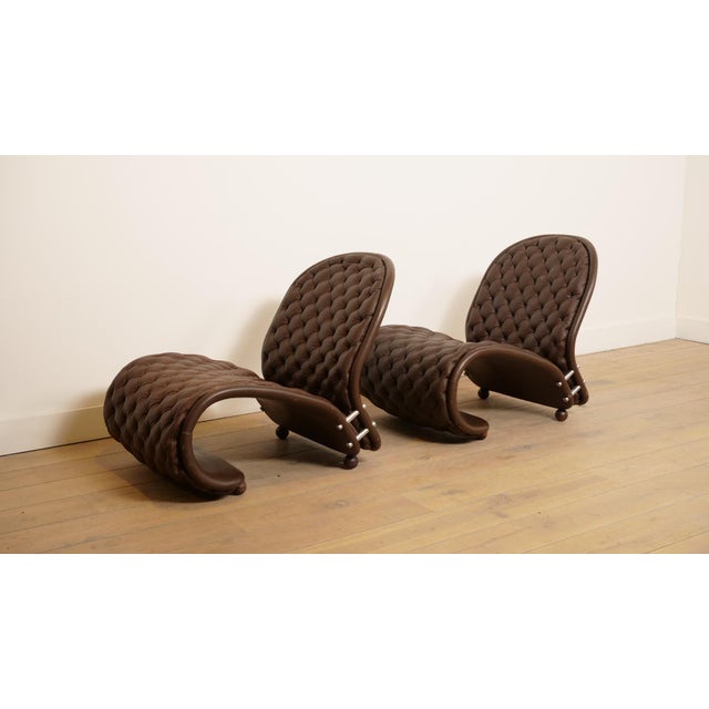 Brown G de Luxe System 1-2-3 Easy Chair by Verner Panton for Fritz Hansen, 1970s, Set of 2 For Sale - Image 8 of 18