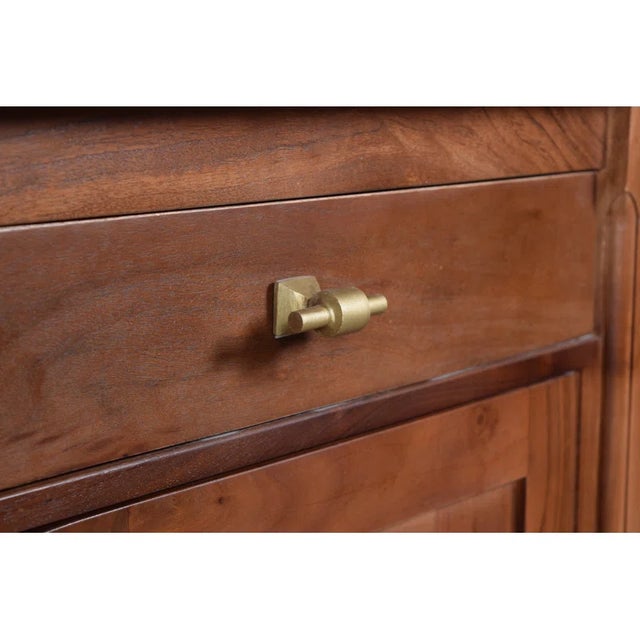 Emma 70" Solid Wood Sideboard, Walnut Finish For Sale - Image 4 of 5