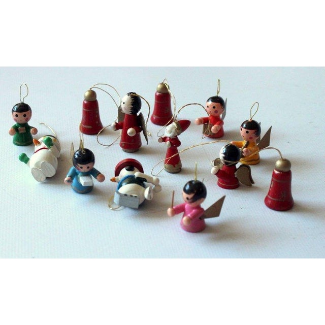 1970s Vintage - Traditional Handmade Wooden German Christmas Ornaments - Set Of For Sale - Image 6 of 8