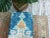 Cerulean Boho Blue Rug Print Fabric Upholstered Bench For Sale - Image 8 of 9