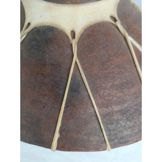 Tarahumara Olla Eartherware Water Jug With Rawhide Lacing and Display Stand For Sale - Image 10 of 17