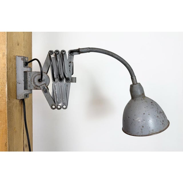 Vintage Industrial Gooseneck Scissor Wall Lamp from Elektroinstala, 1960s For Sale - Image 12 of 17