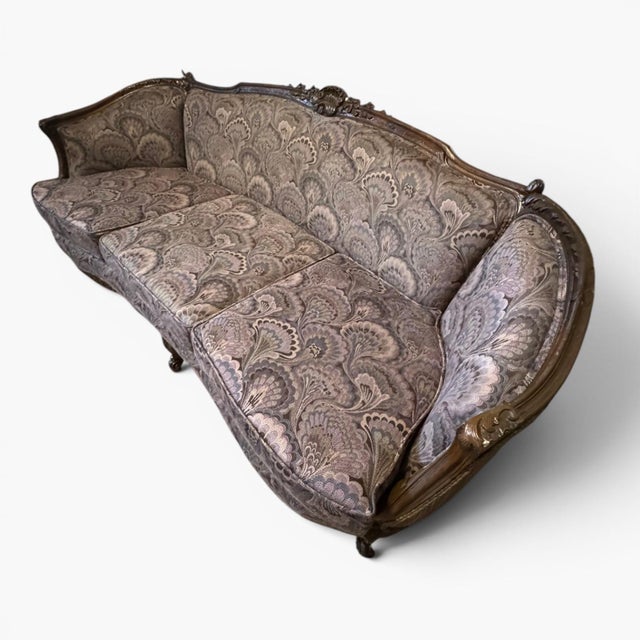 Gray 1920s French‑Style Sofa & Chair Set Louis XV For Sale - Image 8 of 18