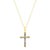 Sapphire Gold Cross Necklace 14k Yellow Gold For Sale