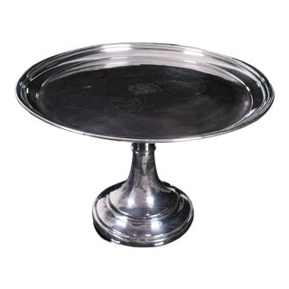 1900s Antique Victorian English Silver Plate Cake Stand For Sale