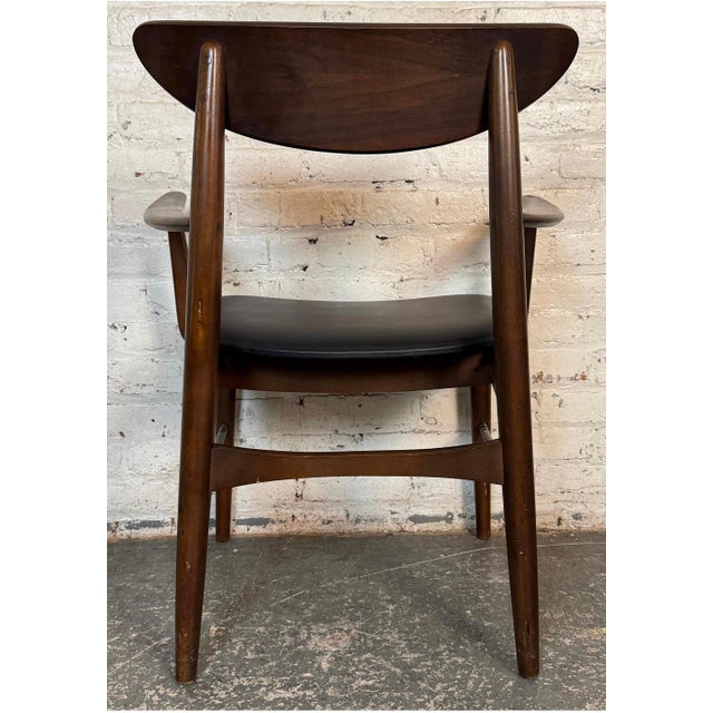 Wood Set of 6 Mid-Century Walnut Dining Chairs by Stanley For Sale - Image 7 of 16