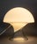 Italian Murano glass mushroom table lamp attributed to Gino Vistosi. Features an opaque white glass dome shade on a clear...
