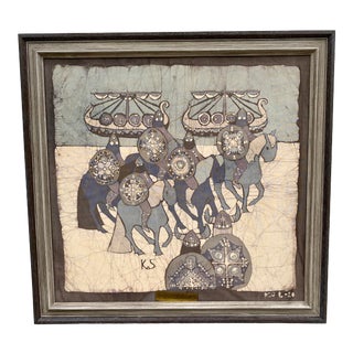 Vintage Mid-Century Nordic Textile Wall Art For Sale