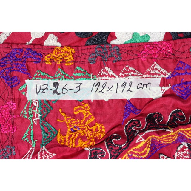 Vintage Hand Embroidered Suzani Wall Hanging, 1920s For Sale - Image 18 of 18