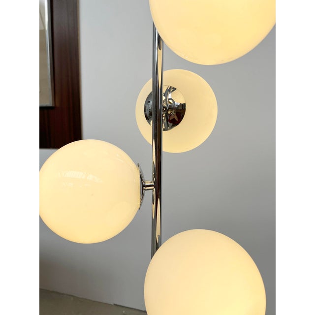 Vintage Space Age Chrome Floor Lamp with Glass Globes, 1970s For Sale - Image 12 of 13