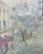 Mid-Century Modern Early Paris, France Oil Painting of Monoprix Store and a Park For Sale - Image 3 of 7