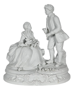 After F. Boucher, Couple de Galants, Late 1800s, Sèvres Porcelain