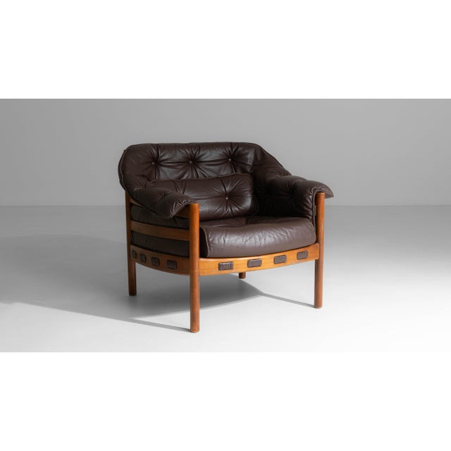 1960s Chocolate Brown Danish Mid-Century Modern Armchair Attributed to Ellekær & Norell for Coja For Sale - Image 13 of 18