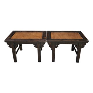 Pair of 19th Century Elm Side Tables For Sale