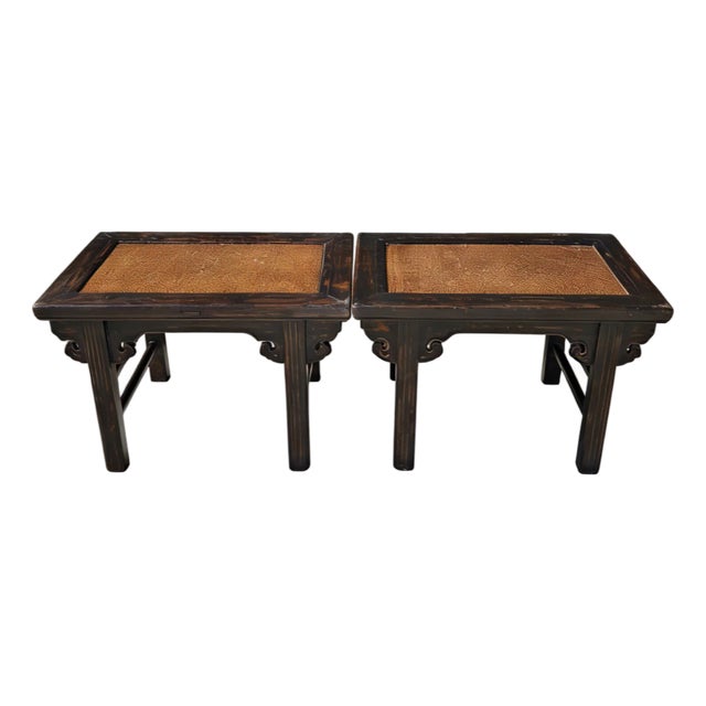 Pair of 19th Century Elm Side Tables For Sale