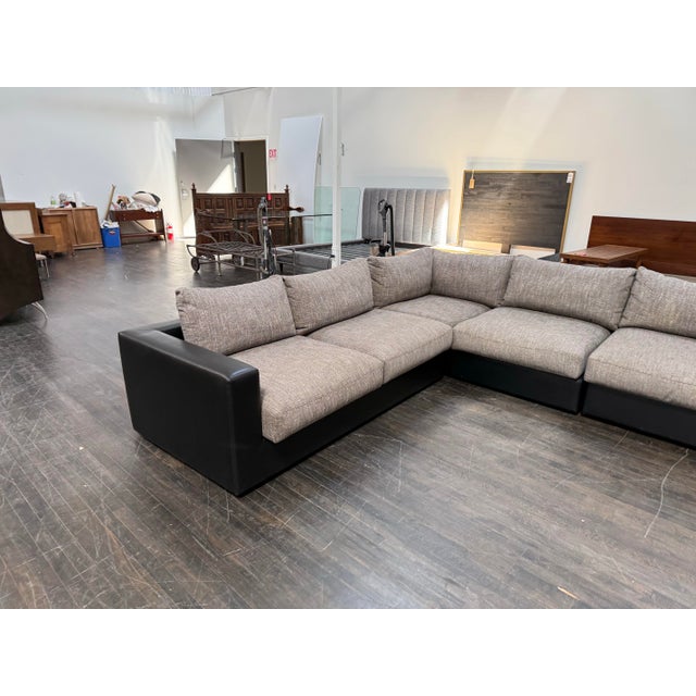 Textile Modernist Bespoke Sectional Sofa, Three Piece For Sale - Image 7 of 12