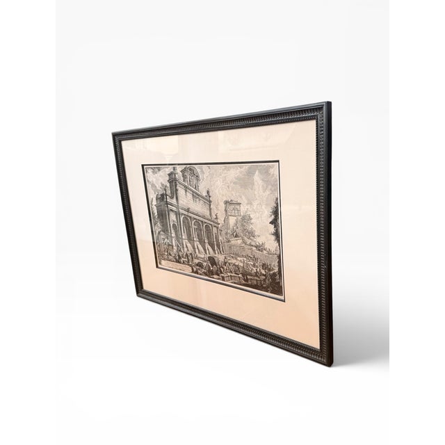 Grand Tour Late 20th Century After Giovanni Battista Piranesi “Veduta Del Castello Dell’Acqua Paola” Framed Architectural Etching For Sale - Image 3 of 10