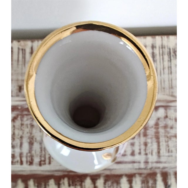 English Vintage Schumann Arzberg Germany "Wild Rose" Gold Trimmed Bud Vase For Sale - Image 3 of 5