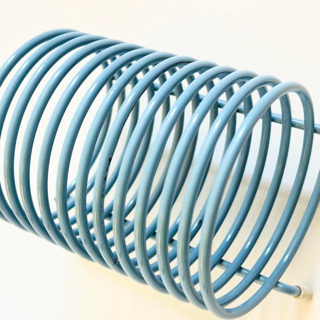 Blue Metal Coil Letter Holder For Sale - Image 9 of 10