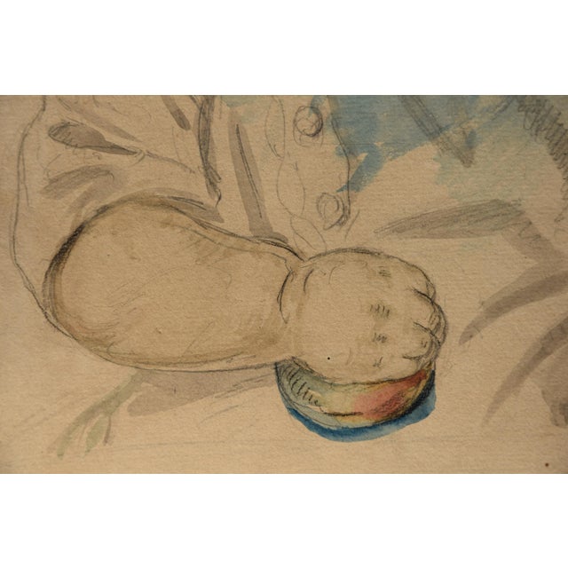Mid 19th Century Gustav Adolf Friedrich, Child Portrait, 1851, Watercolor, Framed For Sale - Image 5 of 7