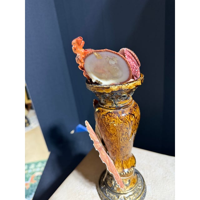 2020s Celestial Meets the Sea-Shell Incrusted Candleholder-Coastal Art Sculpture For Sale - Image 5 of 8