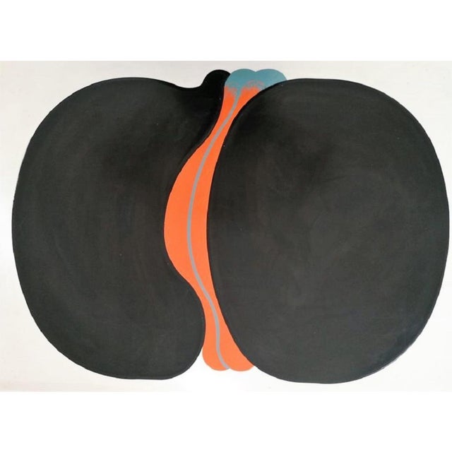 Shu Takahashi, Untitled - Black Round, 1970s, Screen Print For Sale
