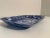 Ceramic Antique Blue & White Spongeware Platter - 8 X 11.5 For Sale - Image 7 of 9