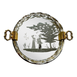 1940s Venetian Murano Style Gold Flecked Dresser Tray