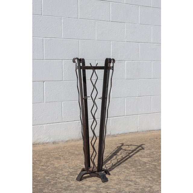 Modern Late 20th Century French Black-Painted Metal Jardinière For Sale - Image 3 of 11