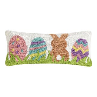 Bunny With Eggs Hook Pillow, 12" x 5" For Sale