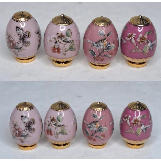 Late 20th Century House of Fabergé Ruby Garden Miniature Eggs Dome Display For Sale - Image 4 of 12